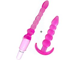 Erodit ® Jelly anal set roze, buttplug set- vibrerende kralen buttplug -G-Spot -Prostaat- Anaal dildo- Seksspeeltjes beginners - sex toys - seksspeeltjes- Erotiek voor vrouwen - mannen- koppels
