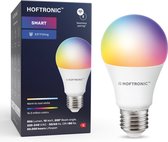 Hoftronic Smart - E27 smart lamp - LED - Besturing via app - WiFi - Bluetooth - Dimbaar - Slimme verlichting - A60 - 10 Watt - 806 lumen - 230V - 2700-6000K - RGBWW - 16.5 miljoen kleuren - Grote fitting - Compatibel met alle smart assistenten