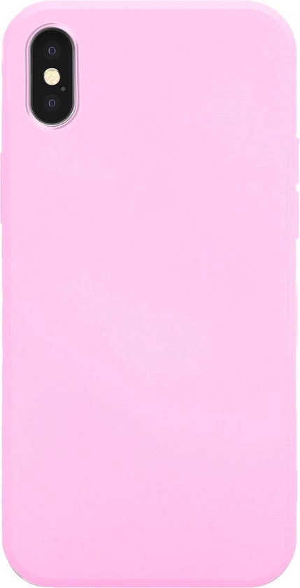 Coverzs Pastel siliconen hoesje geschikt voor Apple iPhone X / Xs - optimale bescherming - silicone case - backcover - roze