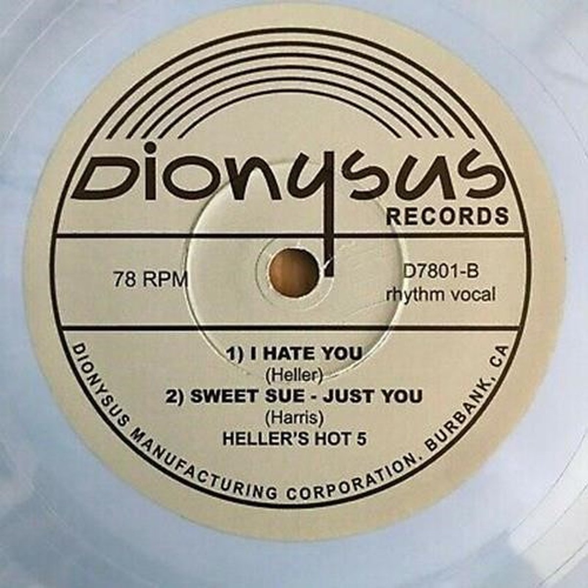 Heller's Hot Five - I Hate You (10" LP) (78rpm)