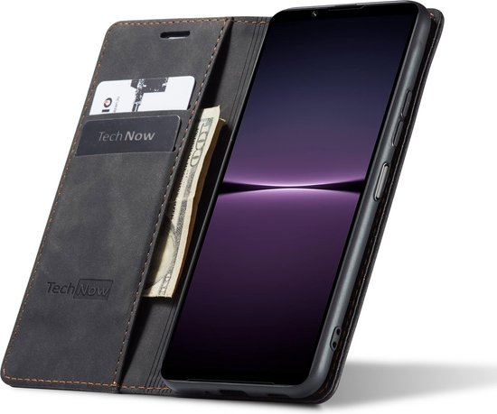 Sony Xperia 1 IV Case - Book Case Cuir Slimline Zwart