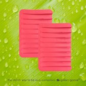 green-goose® Porte-savon en Siliconen | 2 pièces | Rouge | Porte-savon pour savon à mains| Accessoires de salle de bain