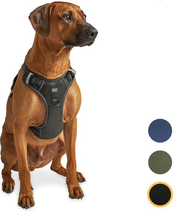 Hondentuigje - Anti-Trek Tuig - Hondenharnas - Y Tuig Hond - Reflecterend - Zwart