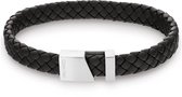 Calvin Klein CJ35000502 Heren Armband - Leren armband - Sieraad - Leer - Zwart - 10 mm breed - 19.5 cm lang
