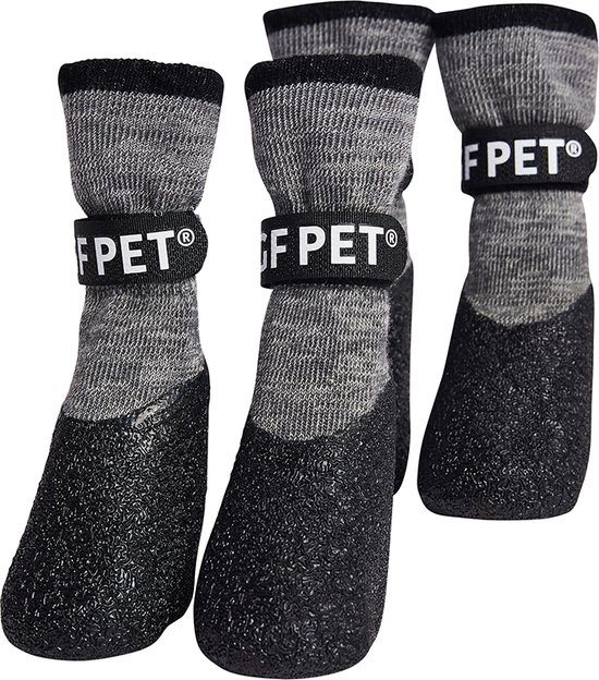 GF Pet All Terrain Boots - Hondenschoenen 4 Stuks - Antislip Pootbeschermer Sokken voor Hond - Maat 2XS - Houtskool