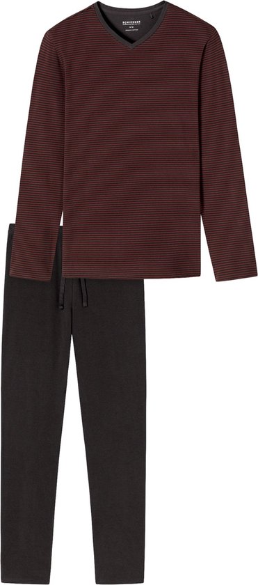 Blauw grijs gestreepte heren pyjama Schiesser | | Online de mooiste pyjama's, nachthemden, ondermode en meer