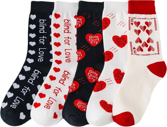 Smiling Socks® - Chaussettes hanches - Chaussettes imprimées - 5 paires - Anti-transpiration - Coffret cadeau - Taille 35-43 - Chaussettes femme