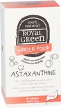 Doos met Royal Green Astaxanthine, 60 softgels, 4 mg. Gekweekt op Hawaii in een schone omgeving.