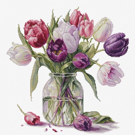 Luca-S Bouquet of Tulips borduren (pakket) B7029