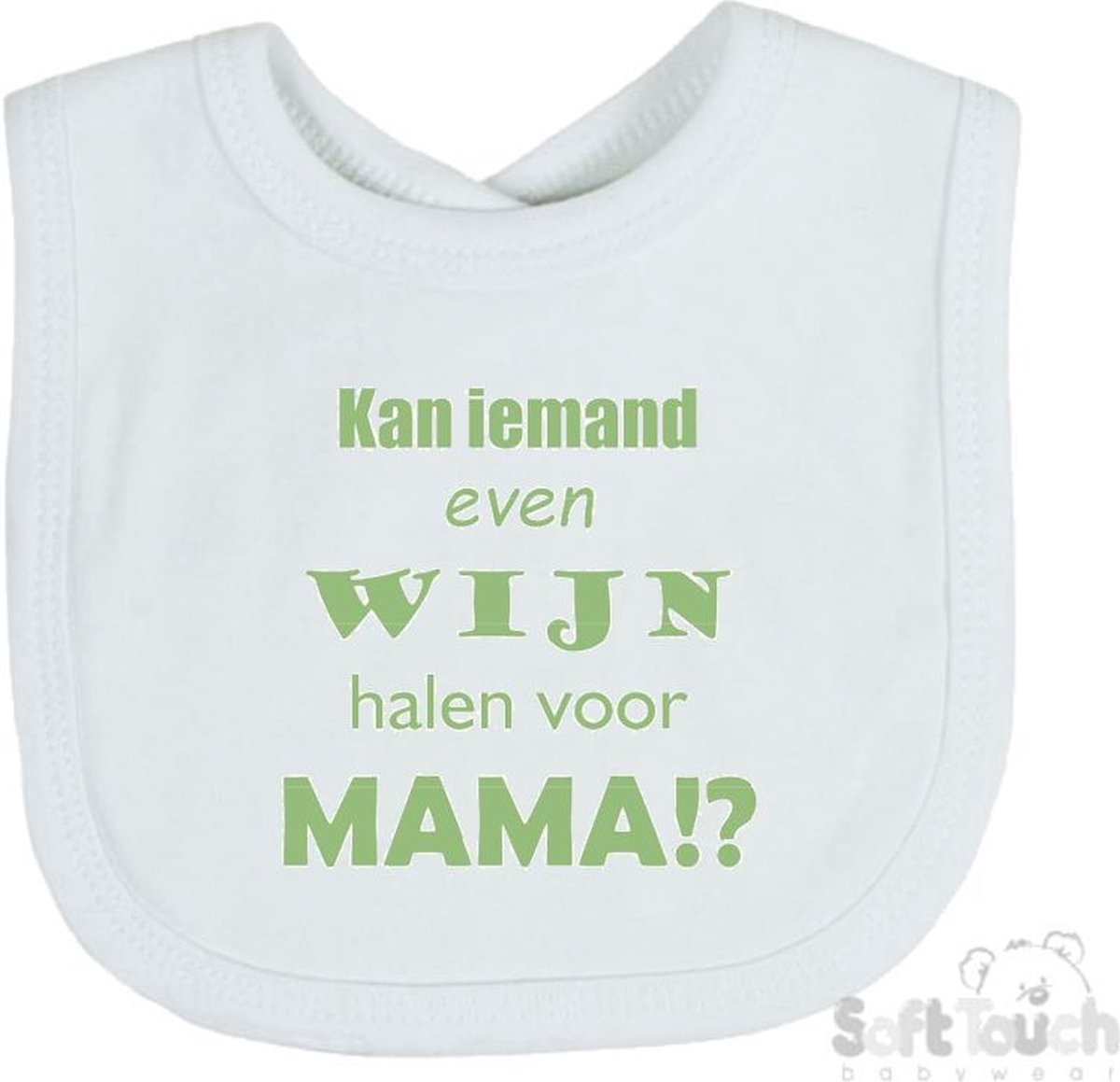 Goedkoopste Soft Touch Slabber Kan iemand even wijn halen voor mama! Unisex Moeder Moederdag Mama Katoen Wit/sage green (saliegroen) Maat 33x22 Cm
