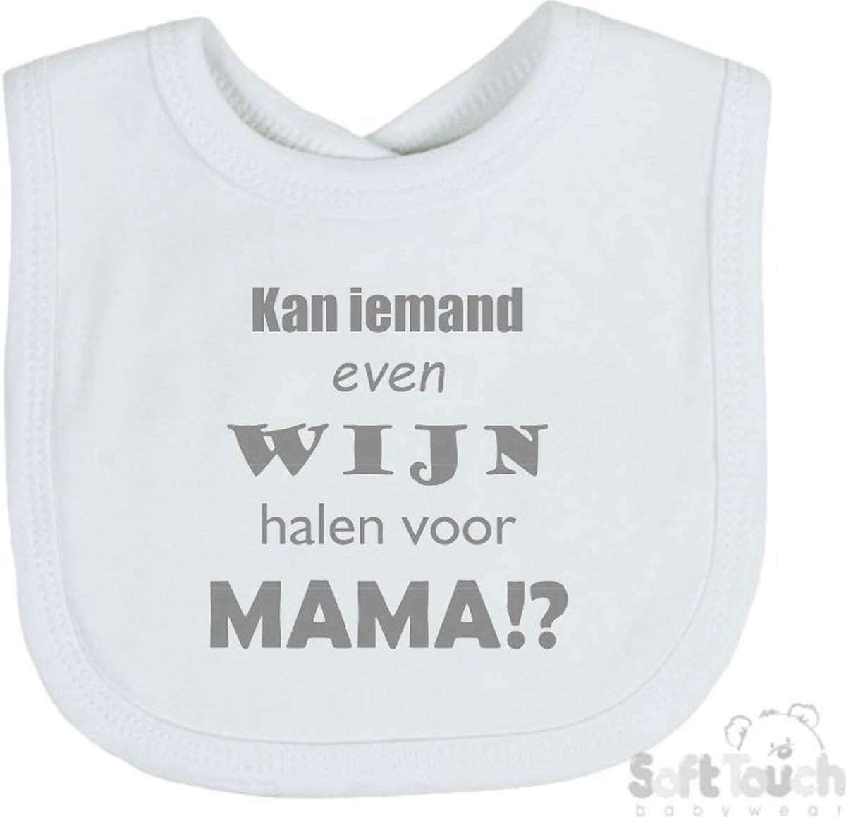 Goedkoopste Soft Touch Slabber Kan iemand even wijn halen voor mama! Unisex Moeder Moederdag Mama Katoen Wit/grijs Maat 33x22 Cm