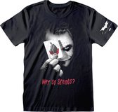 DC The Dark Knight - Why So Serious - avec imprimé sur la manche - T-Shirt - Taille S