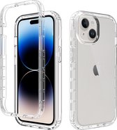 Hoesje geschikt voor iPhone 15 - Full body - 2 delig - Shockproof - Siliconen - TPU - Transparant