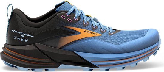 Brooks Cascadia 16 Dames - Sportschoenen - Trail - zwart blauw geel - maat: 36.5