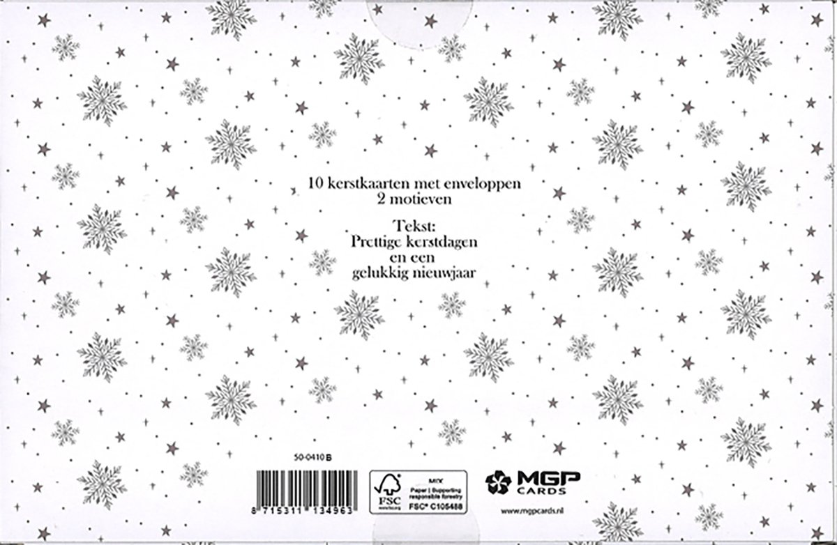 MGPcards 50 Dubbele Kerstkaarten met envelop Gratis kaartenhouder