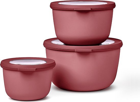 Mepal - Coffret de conservation alimentaire Multikom Cirqula - 500 + 1000 + 2000 ml - Rond - Mauve vif