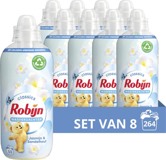 Robijn Classics Jasmijn & Sandelhout Wasverzachter - 8 x 33 wasbeurten - Voordeelverpakking