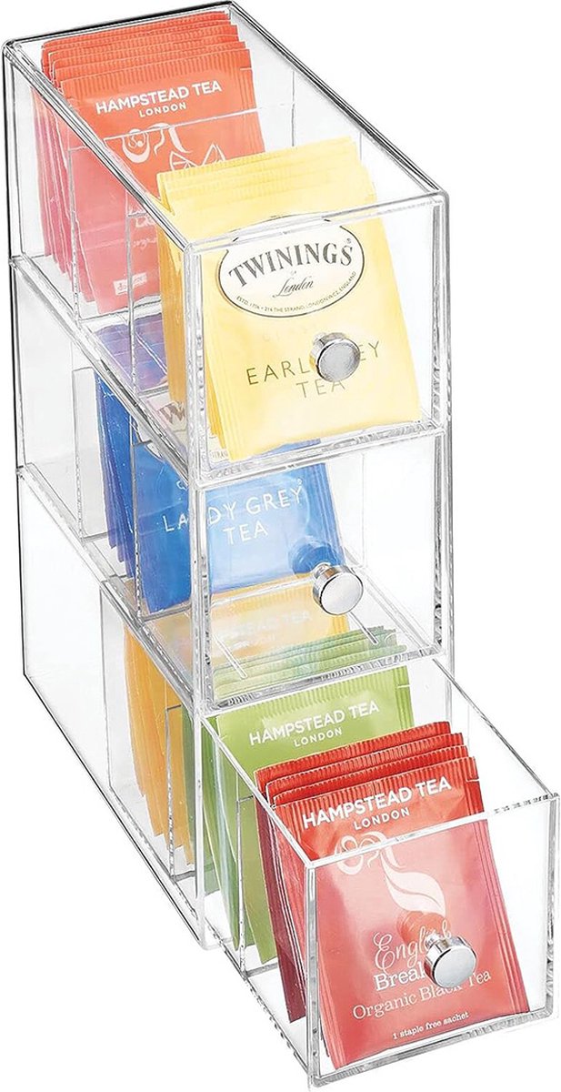 Transparante Thee Organizer Houder, Acryl Suiker Pakkethouder Transparante Thee Organizer Houder, Acryl Suiker Pakkethouder