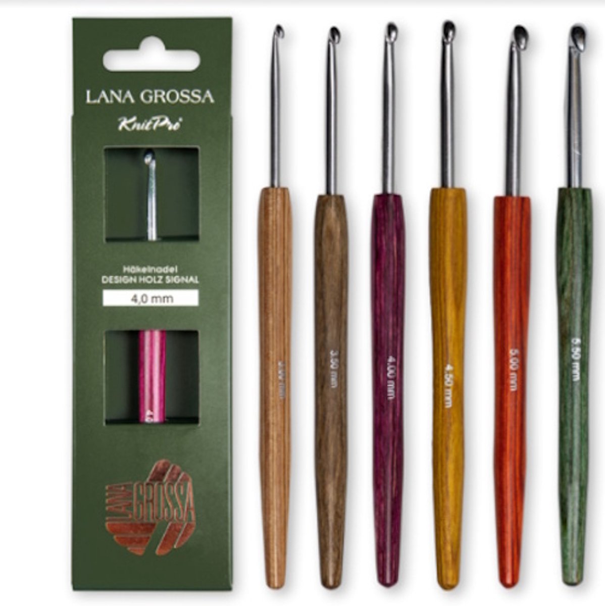 Lana Grossa Haaknaald met houten handvat 4.00 mm