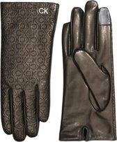 Calvin Klein Re-Lock Leather Gloves Dames - Zwart - Maat M/L