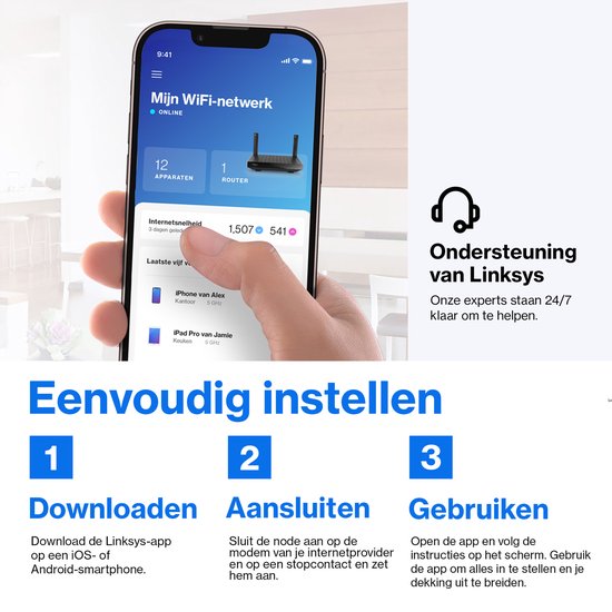 Linksys MR5500 Hydra 6 Pro - Routeur - Mesh WiFi 6 - Double bande – Contrôle Parental – 5400 Mb/s - Noir