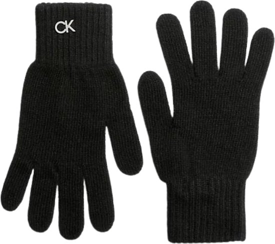 Calvin Klein Re-Lock Knit Gloves Wol - Zwart - Unisex - One Size