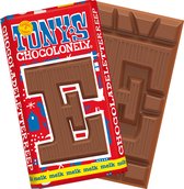 Tony's Chocolonely Chocolade Letter E - Melkchocolade Reep - Sinterklaas Cadeau - Schoencadeautje Sint - Fairtrade Belgische Chocolade - 180 Gram