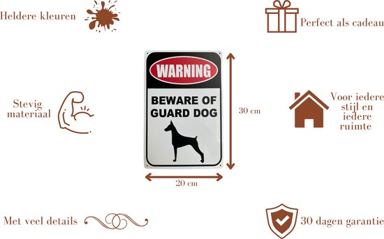 Homeson Wall Sign Guard Dog - Méfiez-vous du chien - C'est là que je regarde