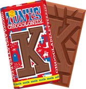 Tony's Chocolonely Chocolade Letter K - Melkchocolade Reep - Sinterklaas Cadeau - Schoencadeautje Sint - Fairtrade Belgische Chocolade - 180 Gram