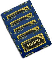 Diamond poker plaque - poker chip - poker - plakkaat - waarde 50.000 (5 stuks) - donkerblauw
