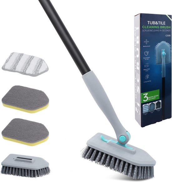 Brosse à récurer 3 en 1 avec poignée, brosse de nettoyage de