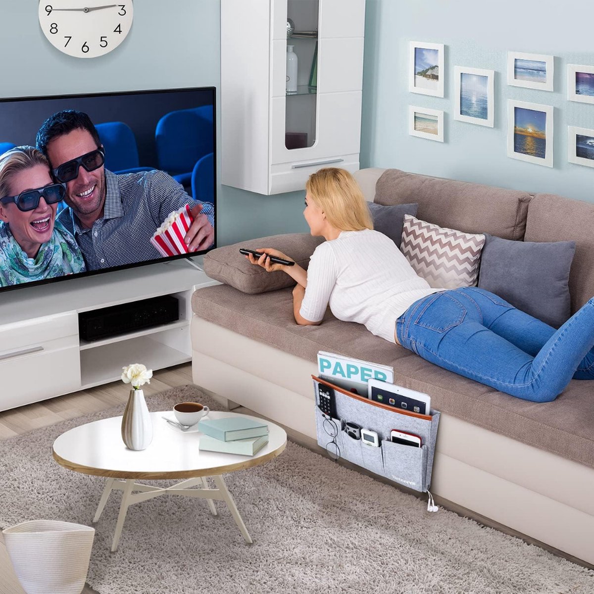 SITHON Sofa Afstandsbediening Houder met Afneembare Lade - [Antislip