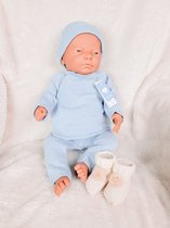 Mac Ilusion Gebreid Baby Pakje 3-dlg | BAS12 | Overslag | Blauw | Prematuur | maat 44