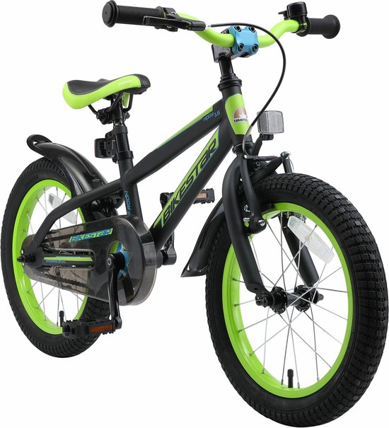 Bikestar 16 inch Urban Jungle kinderfiets, zwart / groen van Bikestar — afbeelding 3