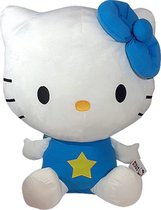 Hello Kitty Fee (Blauw) Pluche Knuffel XL 50 cm groot {Speelgoed Knuffeldier Knuffelpop voor kinderen jongens meisjes | Hello Kity Plush Toy | Baby cadeau kraambezoek kraamcadeau | Extra grote XXL knuffel}