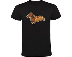 Hotdog Heren T-shirt - eten - sandwich - hond - teckel - dog - dieren - huisdier - feest - verjaardag - humor - grappig