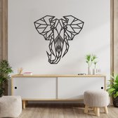 Geometrische Wanddecoratie Olifant - Geometrische Muurdecoratie Olifant - Geometrische Olifant - Muurdecoratie Hout - Wanddecoratie Hout - Muurdecoratie Woonkamer - Wanddecoratie Woonkamer - Wanddecoratie Industrieel- Wanddecoratie Dieren - 59 x 47cm