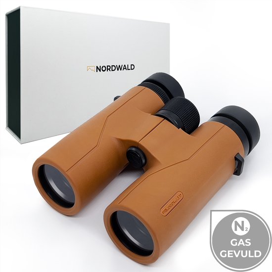 Foto: Nordwald 8x42 waterdichte verrekijker cognac kinderen en volwassenen waterdicht luxe uitvoering