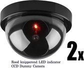 HiCHi® Fake camera Zwart – Nep camera - CCD Dummy Camera - Beveiligingscamera - Nepcamera - Nep Security Cam met rood knipperend led indicator 2X