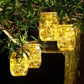 Eclairage Solar de jardin - Lampe suspendue en Glas 14 cm - éclairage d'ambiance - 24 lumières LED - lot de 3 pièces