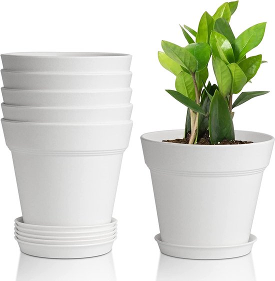Soucoupes Pour Pots De Fleurs En Céramique - Lot De 2, Blanc, 9.2x9.2x2 Cm, étanches, Pour Intérieur Et Extérieur