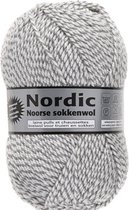 Nordic Noorse Sokkenwol - Lammy Yarns - Nordic - Kleur 001 - Grijs/Wit