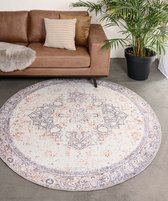 Tapis vintage rond - Fade No gris 152 cm rond