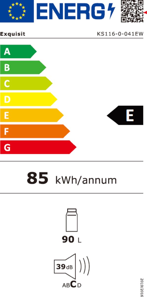 Exquisit KS116-0-041EW - Tafelmodel Koelkast - 5 Jaar Garantie - Met vriesvak - Wit — afbeelding 2