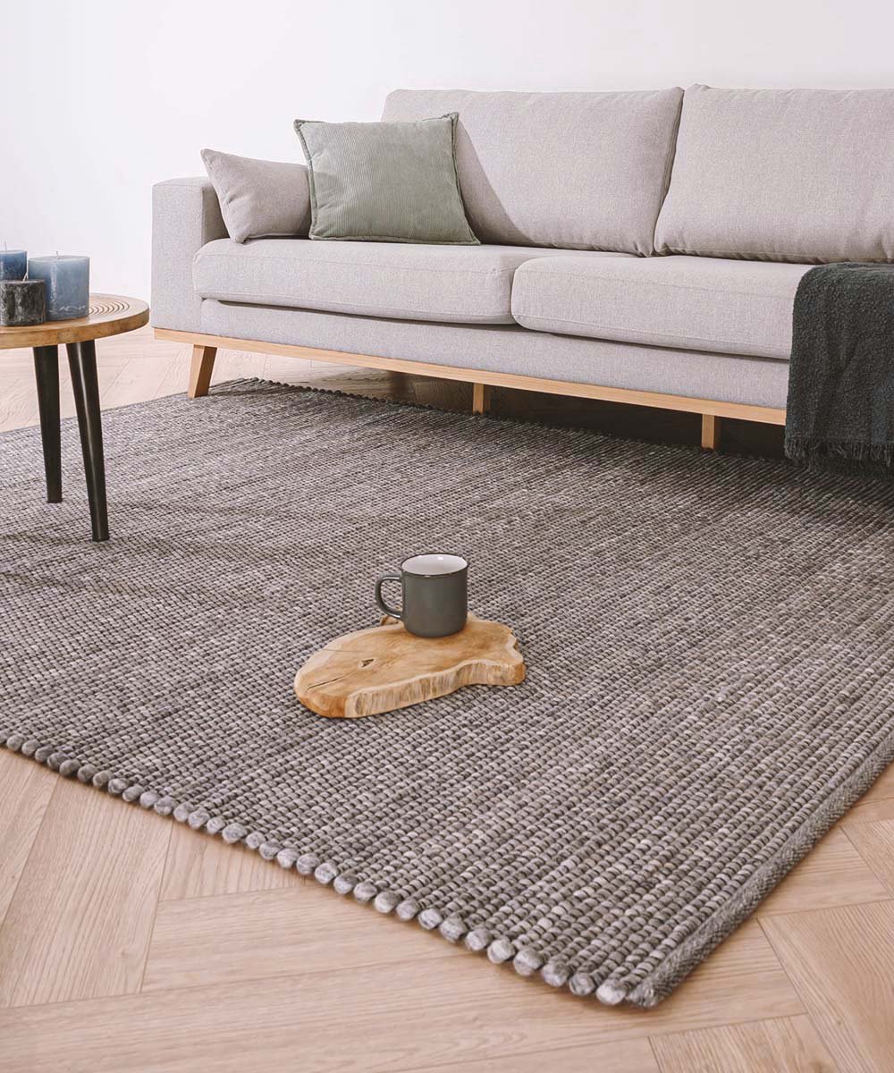 Wollen vloerkleed Lett - grijs 160x230 cm