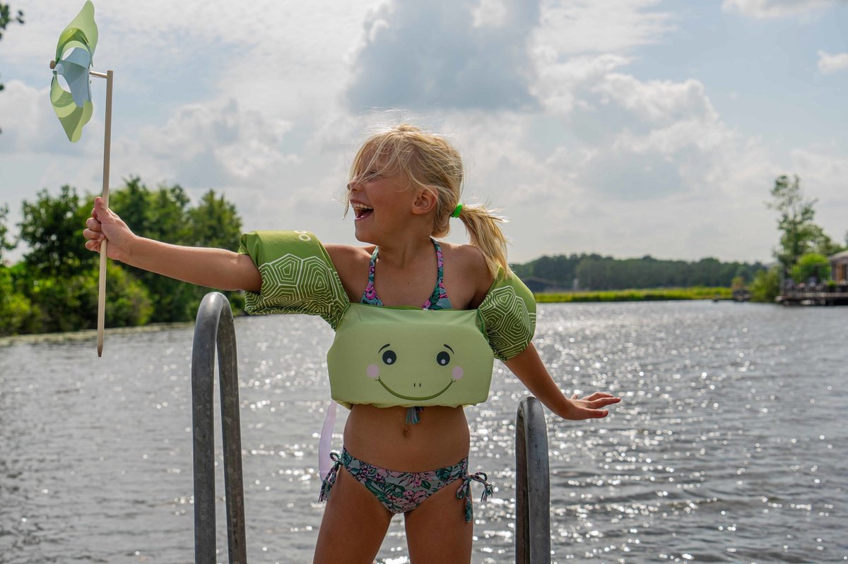 DOBBO Slomie de Schildpad - Puddle Jumper - Zwembandjes - Zwemvest - Zwemvleugels - voor Kind van 2 tot 6 jaar - 15 tot 30kg - Groen — afbeelding 5
