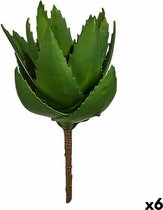 Decoratieve plant Aloë Vera 13 x 24,5 x 14 cm Groen Plastic (6 Stuks)