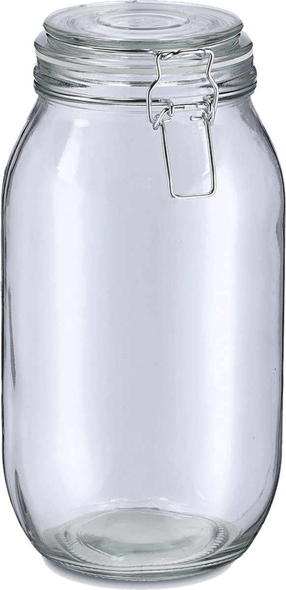 Zeller Voorraadpot/bewaarpot Alfie - 2L - glas - beugelsluiting - D13 x H26 cm
