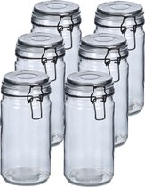 Zeller Bocaux de conservation/ bocaux de conservation - 10x - 750 ml - verre - avec fermeture à clip - D10 x H15 cm