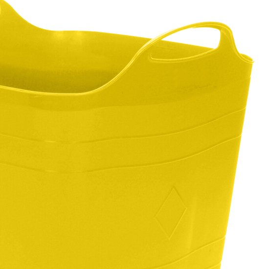 Excellent Houseware Seau flexible - 2x - jaune - 25 litres - plastique - carré - 35 x 38 cm